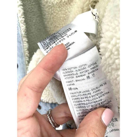 Levis Original Sherpa Trucker Denim Jean Jacket - Picture 10 of 10